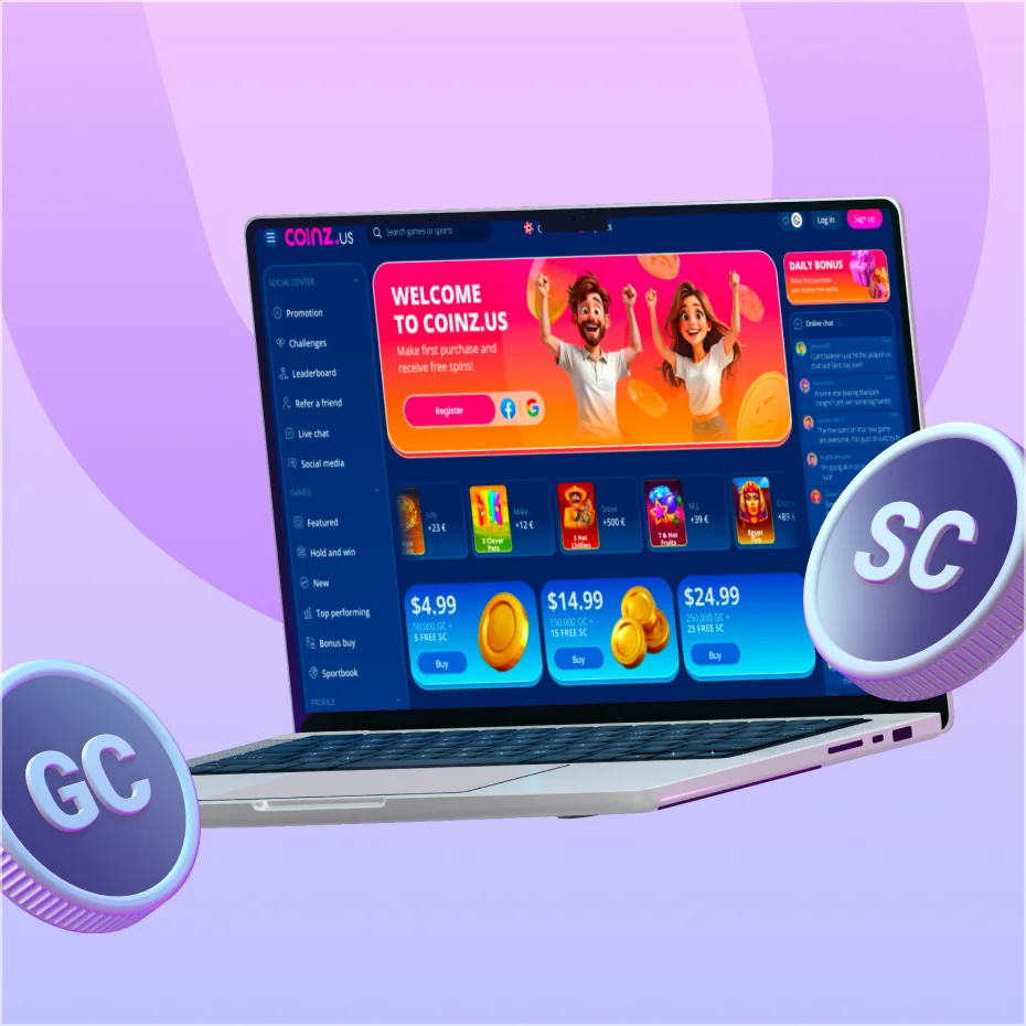 Sweepstakes casino UI preview